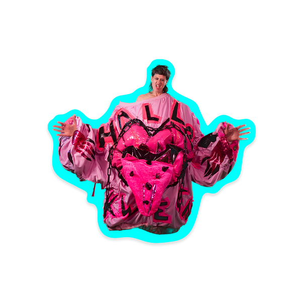 Peaches Turquoise Photo Sticker