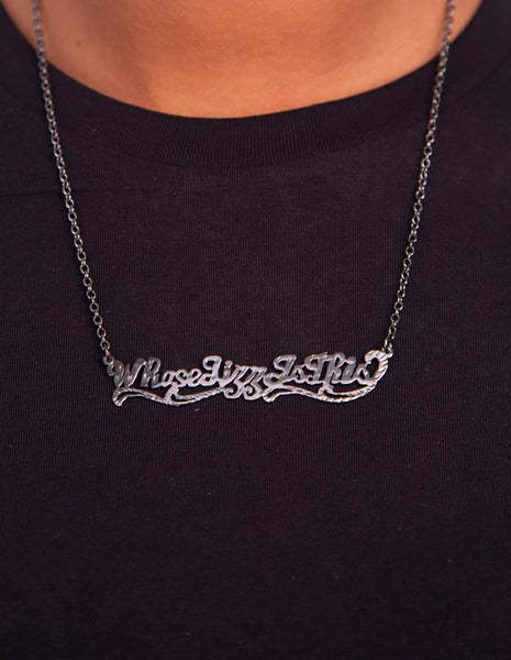 Whose Jizz Is This Necklace In Gunmetal By Snash Jewelry