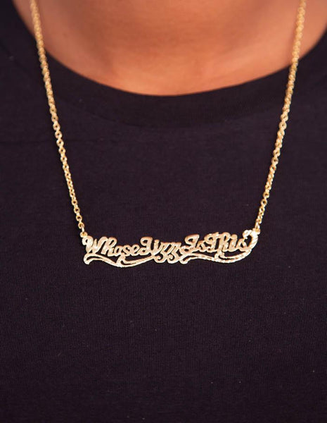 Peaches Whose Jizz Is This Necklace in Gold