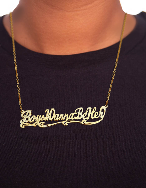 Boys Wanna Be Her Necklace in Gold by Snash Jewelry