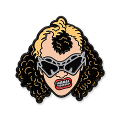 Peaches Bling Face Numbered Enamel Pin+Glow In The Dark