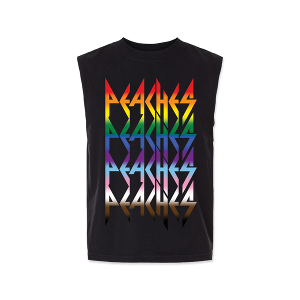 Peaches Pride Black Sleeveless Tank