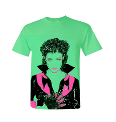Peaches Portrait Neon Green Tee