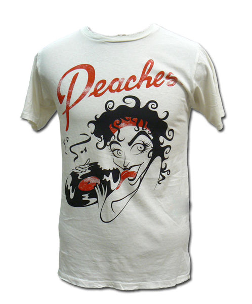 Peaches White Delicious Vinyl T-Shirt